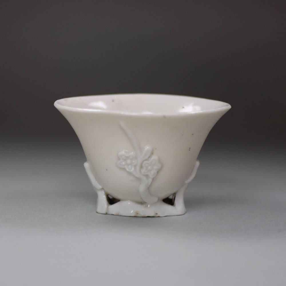 V915 Blanc de chine libation cup, 18th century