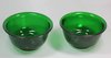 V966 Pair of green Chinese Peking glass bowls, diameter: 4 1/2in.