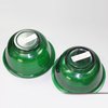 V966 Pair of green Chinese Peking glass bowls, diameter: 4 1/2in.