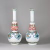 W114 Pair of famille verte double gourd bottle vases