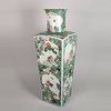 W125 Famille verte square-section tapering vase