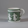 W138 Wedgwood green jasperware coffee can, circa 1800