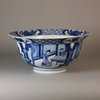 W146 Blue and white klapmutz bowl, Kangxi (1662-1722)