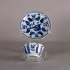 W166 Blue and white teabowl and saucer, Kangxi (1662-1722)