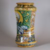 W171 Large Italian Faenza polychrome maiolica albarello