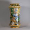 W171 Large Italian Faenza polychrome maiolica albarello