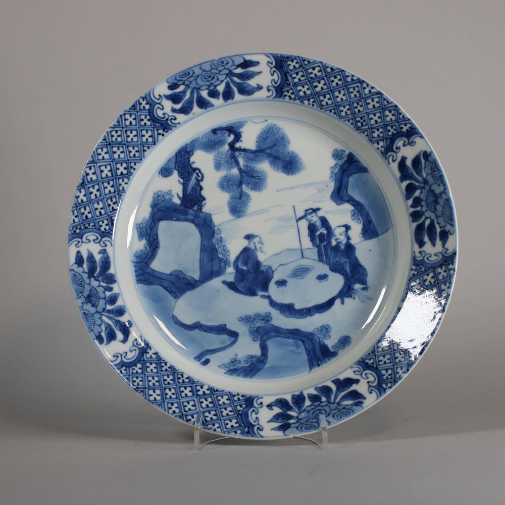 W181 Blue and white plate, Kangxi (1662-1722)