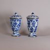W185 Pair of Chinese blue and white cups and associated covers
