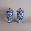 W185 Pair of Chinese blue and white cups and associated covers