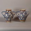 W198 Pair of Italian Montelupo two-handled vases