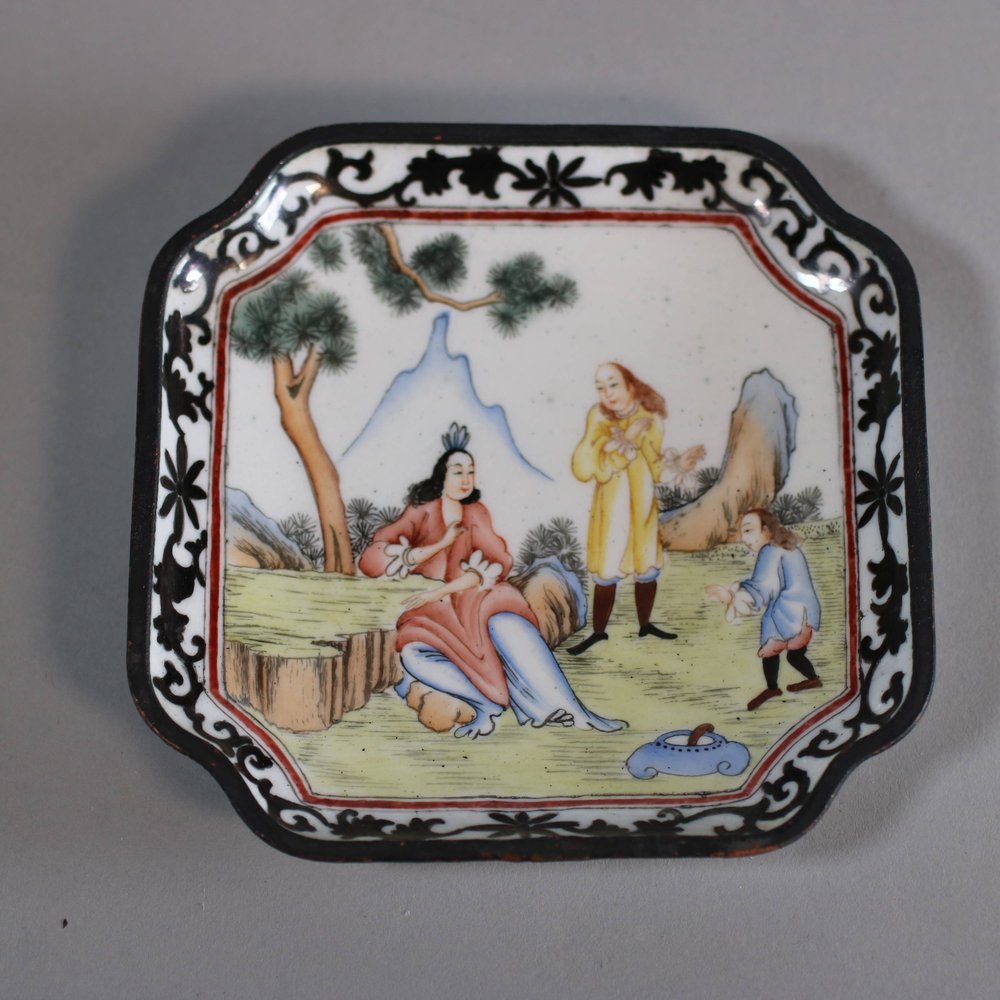 W201 Canton enamel octagonal tray,late 18th century