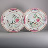 W216 Pair of Chinese double-peacock plates, Qianlong (1736-95)