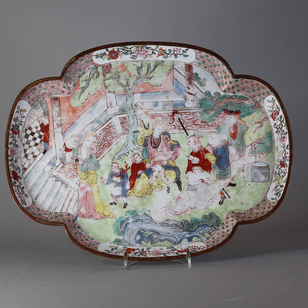 W218 Canton enamel quatrelobed tray, late Qianlong (1736-95)