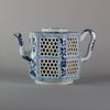 W226 Blue and white reticulated hexagonal teapot