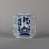 W226 Blue and white reticulated hexagonal teapot