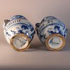 W245 Pair of Italian tin-glazed earthenware Savona wet drug jars