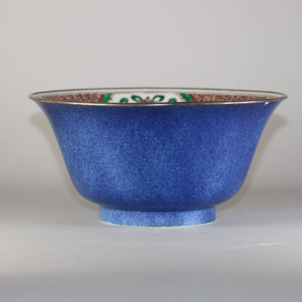 W246 Powder blue and famille verte bowl, Kangxi (1662-1722)