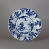 W256 Small blue and white warrior plate, Kangxi (1662-1722)