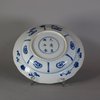 W257 Small blue and white warrior plate, Kangxi (1662-1722)