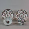 W25 Pair of famille rose teabowls and saucers