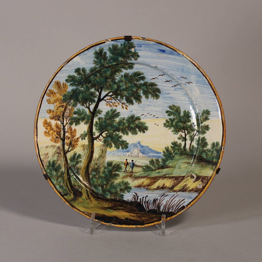 W267 Italian maiolica Castelli plate, mid 18th c.