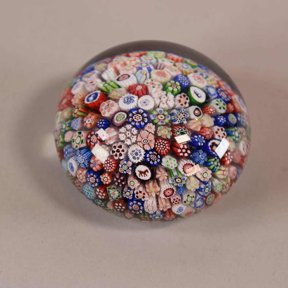 W281 Baccarat close millefiori paperweight, dated 1848