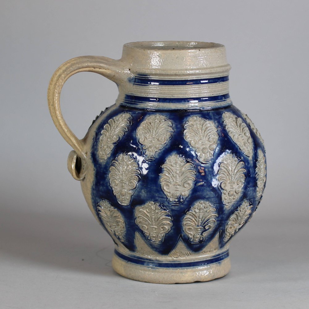 W288 German salt-glazed tankard , 18th century