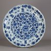 W327 Blue and white Kangxi mark and period plate (1662-1722)