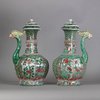 W332 Pair of famille verte phoenix kendi, Kangxi (1662-1722)