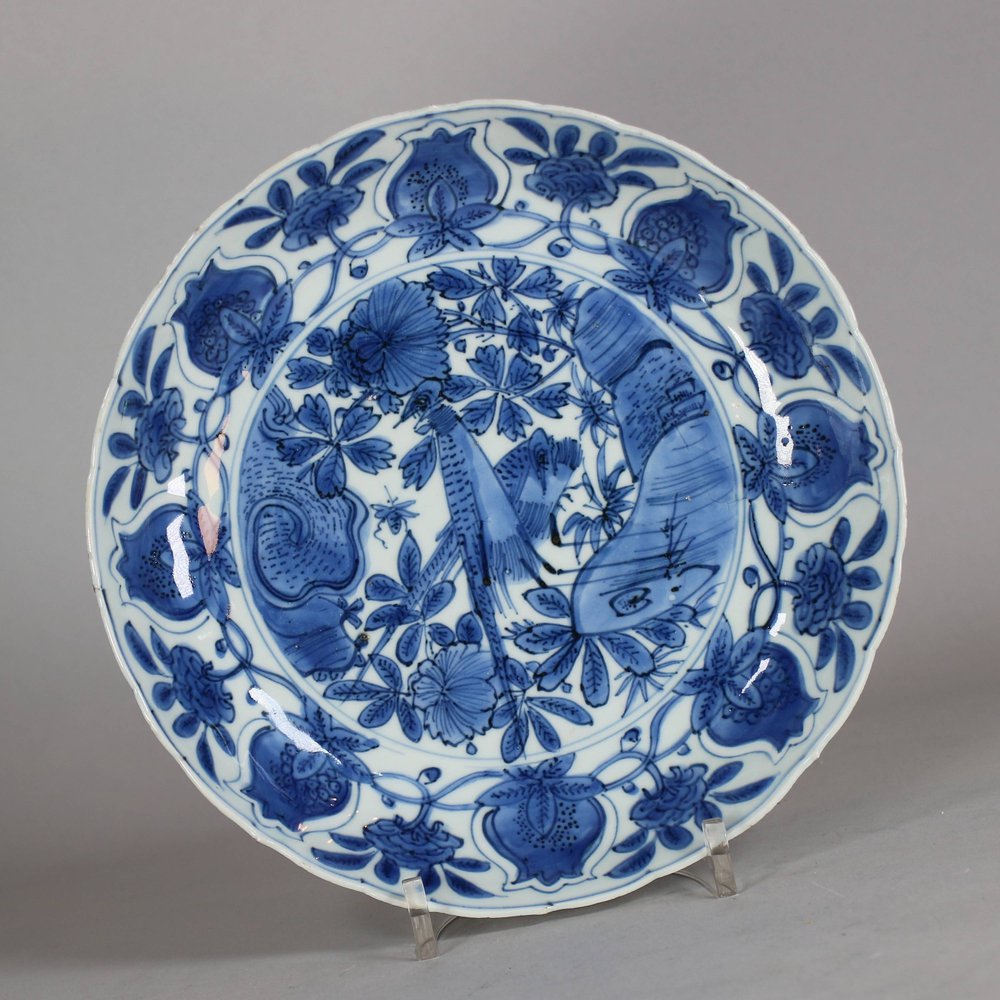 W336 Blue and white kraak plate, Wanli (1573-1619)