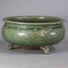 W349 A celadon-glazed tripod censer, Ming dynasty (1368-1644)