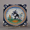 W351 Dutch delft polychrome tile, early 17th century