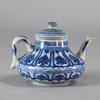 W354 Soft paste blue and white miniature teapot