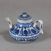 W354 Soft paste blue and white miniature teapot