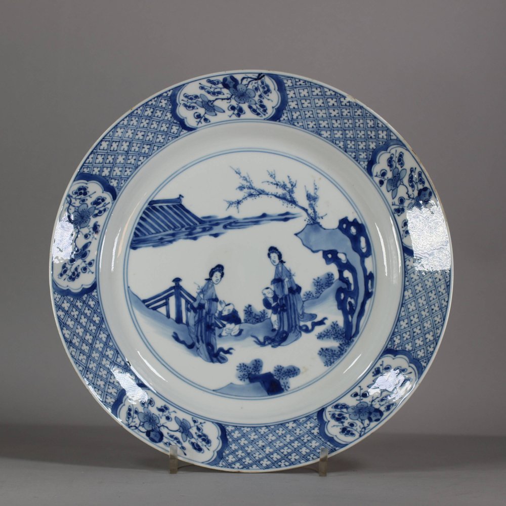 W357 Blue and white plate, Kangxi (1662-1722)