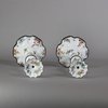 W364 Pair of Continental enamel candlesticks, 19th century