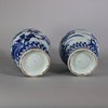 W371 Pair of Japanese blue and white jugs, c.1680