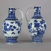 W371 Pair of Japanese blue and white jugs, c.1680