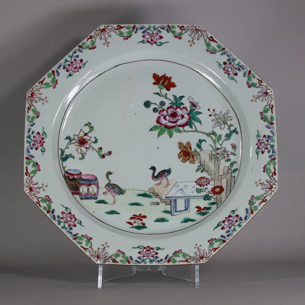 W376 Famille rose octagonal dish, Qianlong (1736-95)