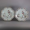 W379 Pair of famille rose octagonal plates, Qianlong (1736-95)