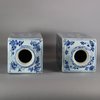 W382 Pair of Chinese blue and white canisters, Kangxi (1662-1722)