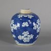 W399 Chinese blue and white ginger jar, Kangxi (1662-1722)