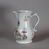 W410 A Worcester cider jug, circa 1753-4, of 'Scratch Cross' type and of plain pear shape,