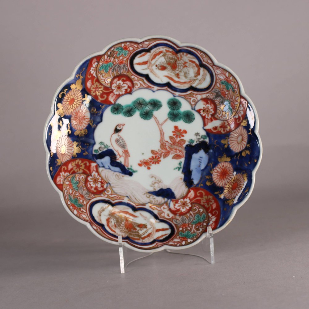 W415 Pair of Japanese Imari lobed dishes, c.1720