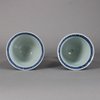 W418 Pair of Chinese blue and white stem cups, Kangxi (1662-1722)