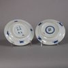 W460 Chinese near pair of small blue and white plates, Kangxi (1662-1722)