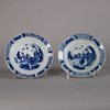 W462 Chinese near pair of small blue and white plates, Kangxi (1662-1722)