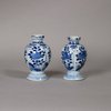 W466 Pair of small Chinese blue and white vases, Kangxi (1662-1722)