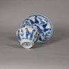 W468 Chinese blue and white teabowl and saucers, Kangxi (1662-1722)