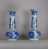 W472 A pair of Chinese blue and white Venetian-glass style vases, Kangxi (1662-1722),